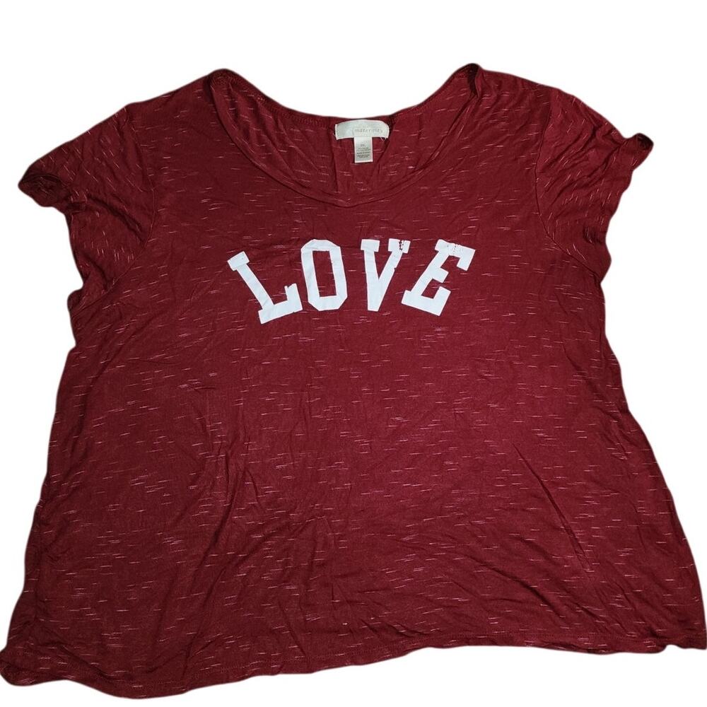 Angel Kiss Short Sleeve Love Maternity Shirt Plus Size 2X